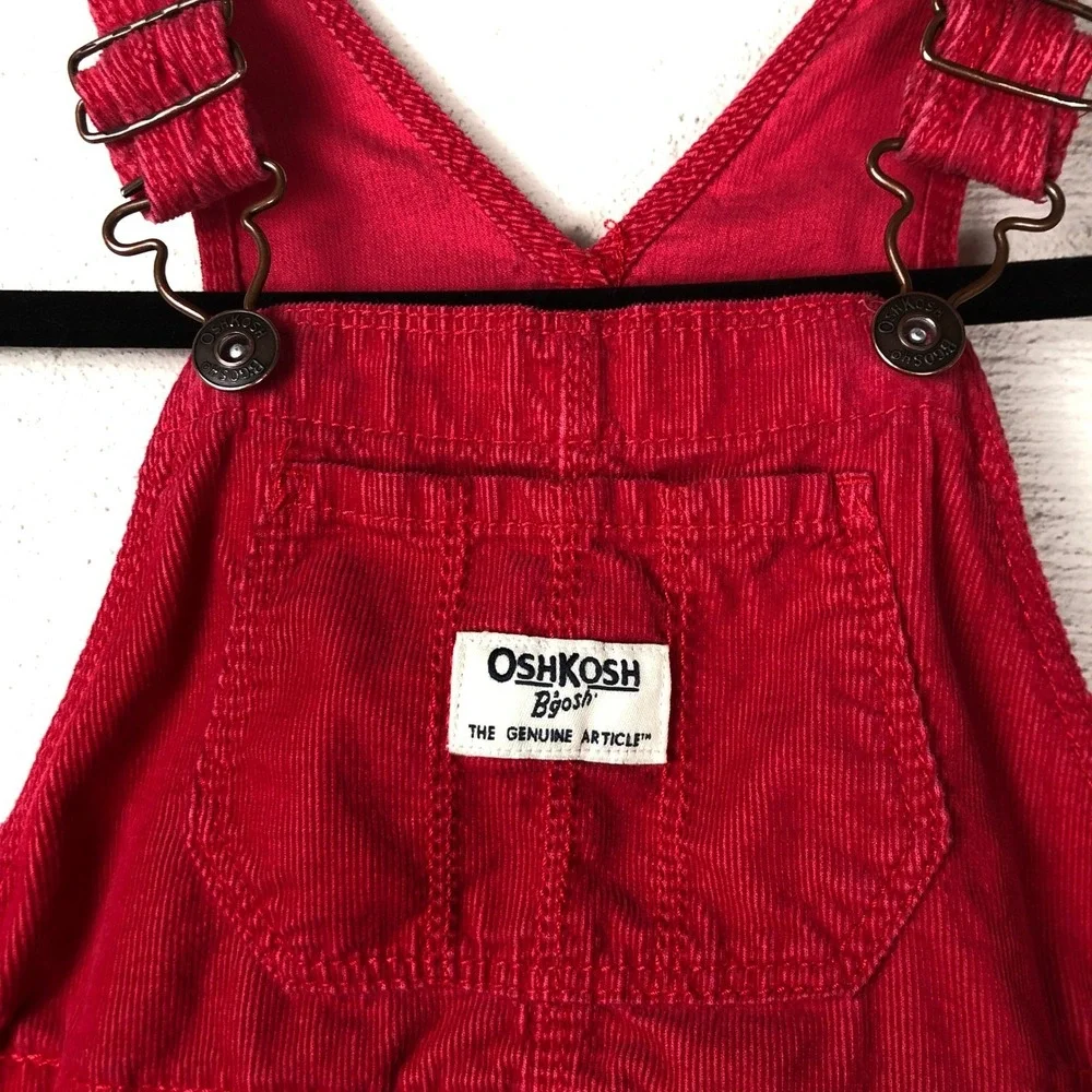BUNDLE‎ OshKosh B'Gosh Corduroy Overall Dress Jumper Size 3T Red Holiday